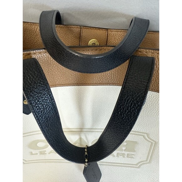 Coach Leatherware Colorblock Tote Double Top Handles/Crossbody Strap H2039-C0774 - Picture 11 of 15
